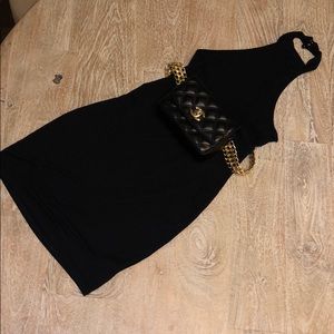 Missguided LBD halter black dress small XS